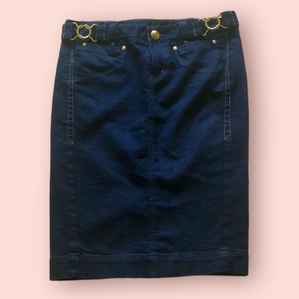 A/X Armani Exchange dark blue jean pencil skirt